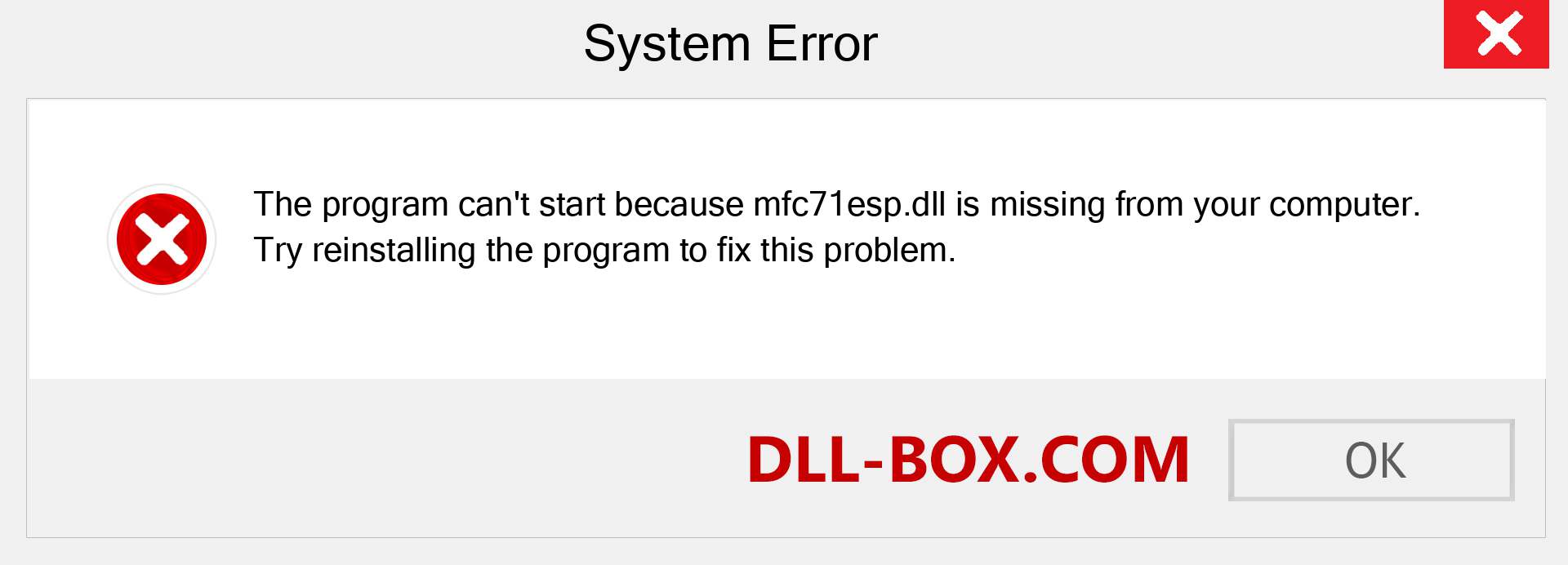  mfc71esp.dll file is missing?. Download for Windows 7, 8, 10 - Fix  mfc71esp dll Missing Error on Windows, photos, images