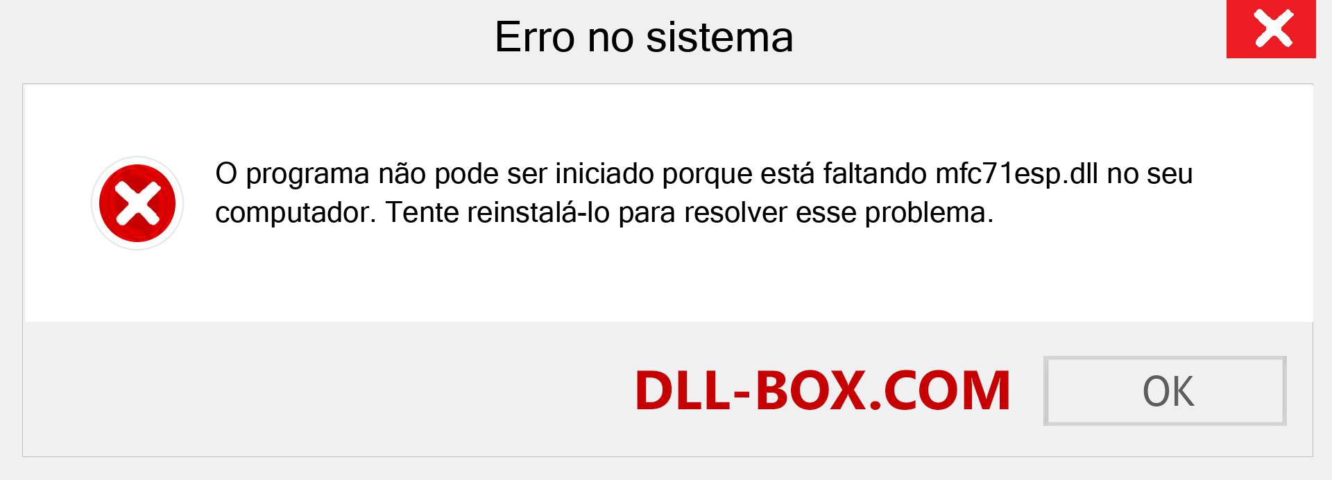 Arquivo mfc71esp.dll ausente ?. Download para Windows 7, 8, 10 - Correção de erro ausente mfc71esp dll no Windows, fotos, imagens